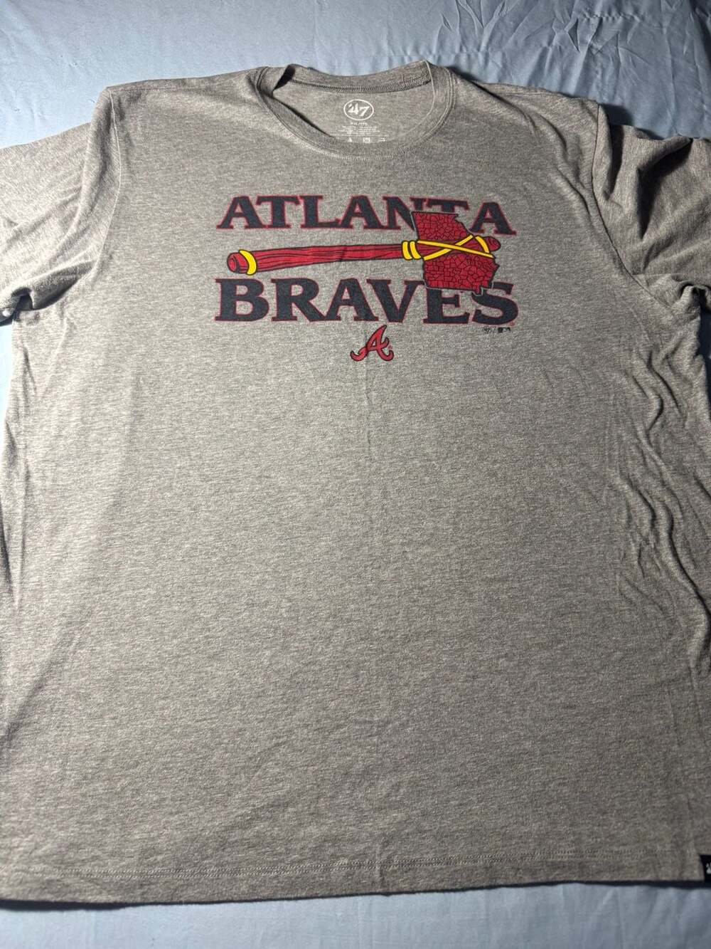47 Atlanta Braves T-Shirt Size XXL Gray Tomahawk